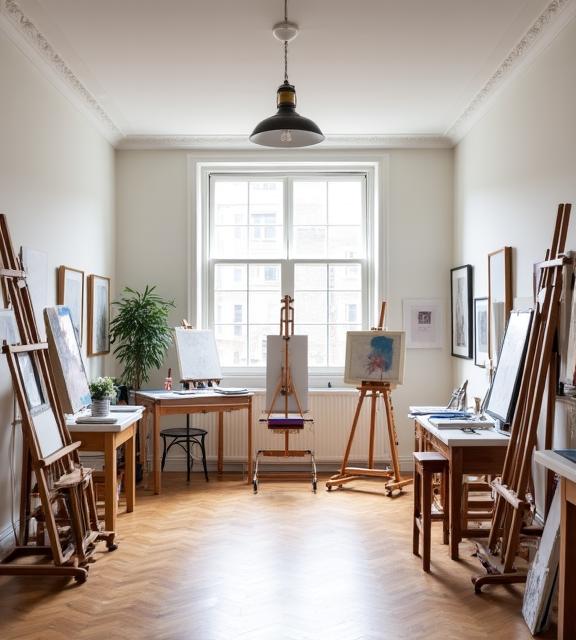 Interior of Aistheio Studio drawing studio on Merrion Road Dublin 4